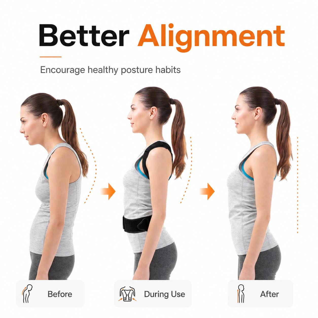 Posture Corrector Adjustable Upper Back & Shoulder Support