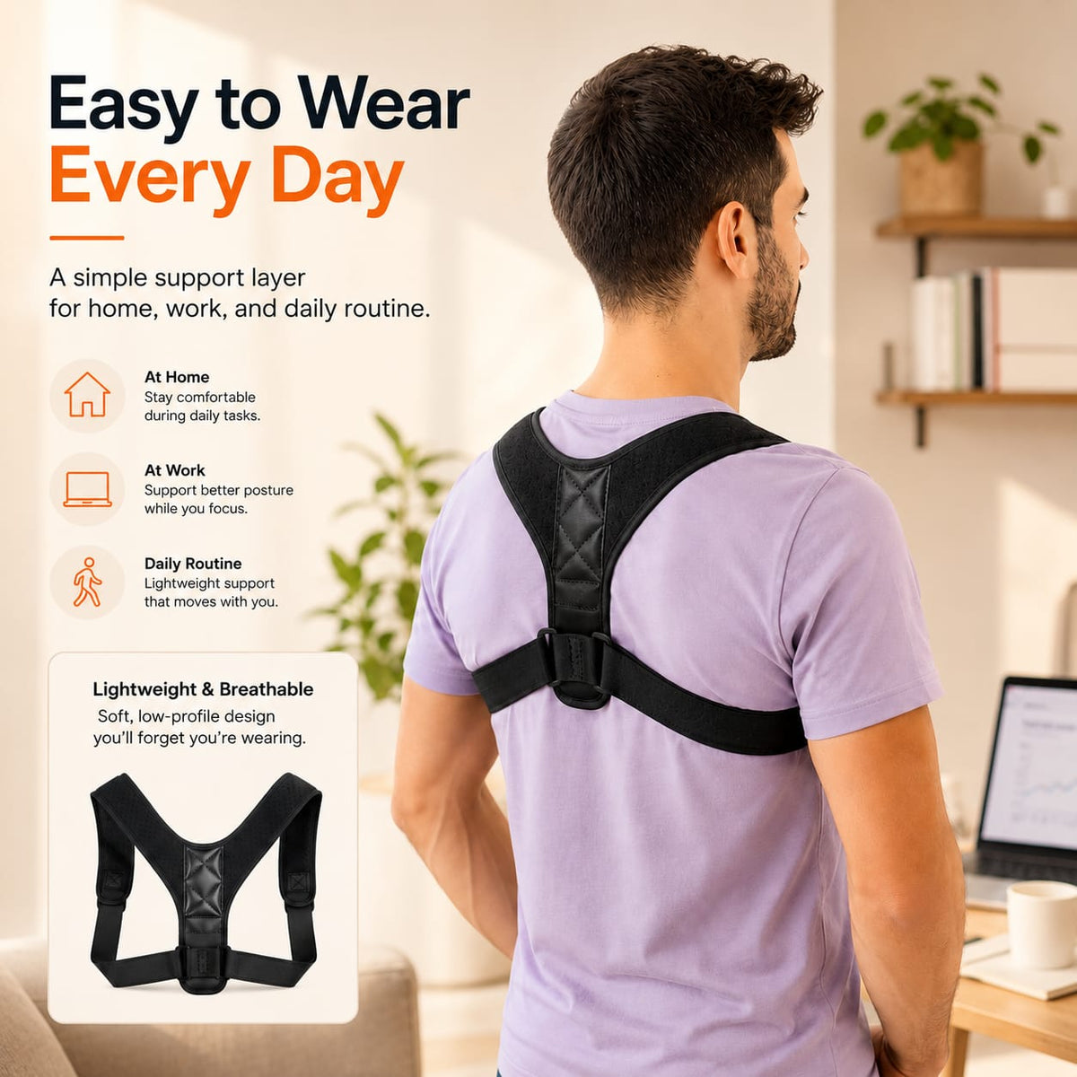 NOLURI ALIGN™  The Everyday Posture Corrector Adjustable Back & Shoulder Support for Women & Men