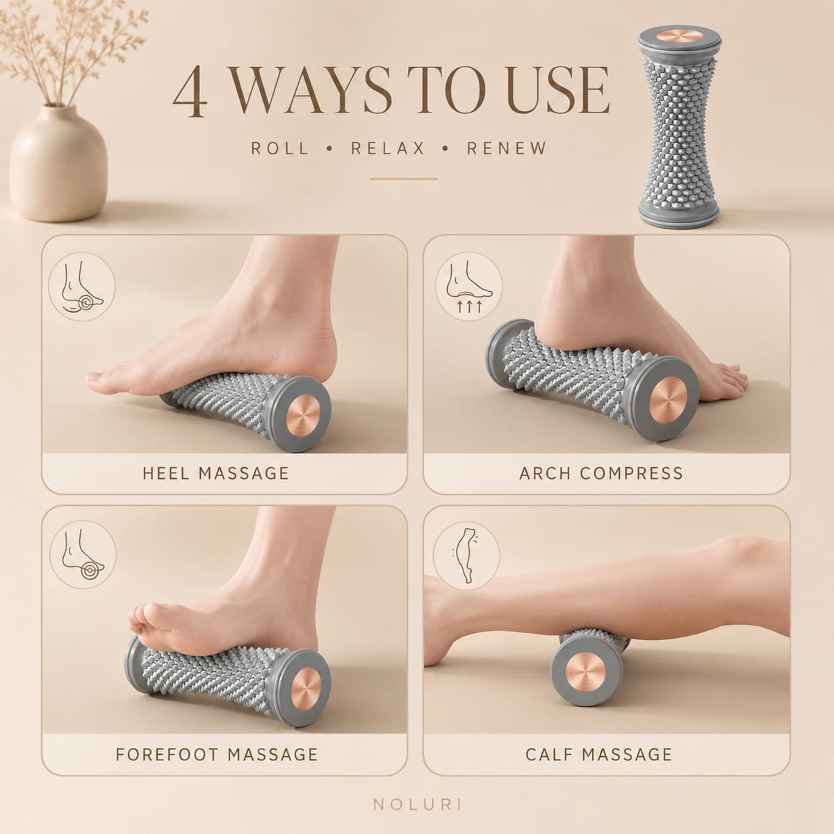 NOLURI™ SoleFlow™ | Foot & Calf Massage Roller